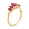 Thumbnail Image 2 of Marquise Lab-Created Ruby Five Stone Ring in 10K Gold