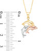 Thumbnail Image 2 of Triple Dolphin Pendant in 10K Tri-Tone Gold