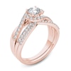 Thumbnail Image 2 of 1 CT. T.W. Diamond Swirl Bypass Bridal Set in 14K Rose Gold