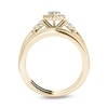 Thumbnail Image 3 of 3/8 CT. T.W. Diamond Cushion Frame Twist Bridal Set in 14K Gold