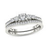 Thumbnail Image 1 of 1/2 CT. T.W. Diamond Five Stone Bridal Set in 14K White Gold