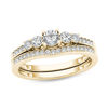 Thumbnail Image 0 of 1/2 CT. T.W. Diamond Five Stone Bridal Set in 14K Gold