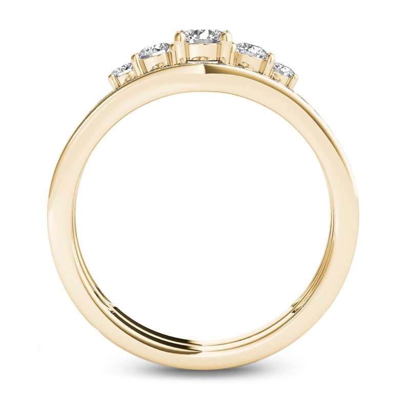 1/2 CT. T.W. Diamond Five Stone Bridal Set in 14K Gold