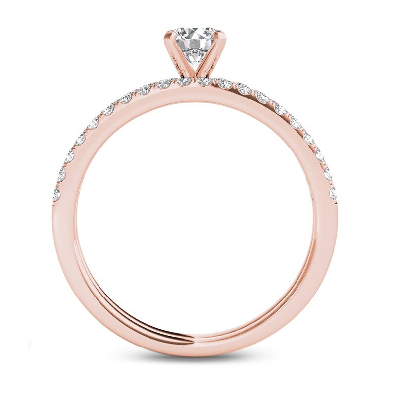 Main Image 3 of 3/4 CT. T.W. Diamond Bridal Set in 14K Rose Gold