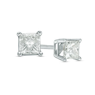 1 CT. T.W. Princess-Cut Diamond Solitaire Stud Earrings in 14K