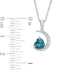 Thumbnail Image 2 of Heart-Shaped London Blue Topaz and Lab-Created White Sapphire Vintage-Style Moon Pendant in Sterling Silver