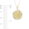 Thumbnail Image 1 of Diamond-Cut Jesus Silhouette Coin Pendant in 10K Two-Tone Gold