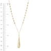 Thumbnail Image 2 of Elongated Teardrop with Beads Pendant in 14K Gold - 17&quot;