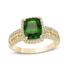 Thumbnail Image 1 of Cushion-Cut Chrome Diopside and Diamond Accent Frame Ring in 14K Gold