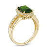 Thumbnail Image 2 of Cushion-Cut Chrome Diopside and Diamond Accent Frame Ring in 14K Gold