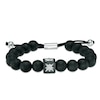 Thumbnail Image 1 of Men's 10.0mm Onyx Bead and Diamond Accent Compass Star Bolo Bracelet in Sterling Silver - 10.5&quot;