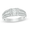 Thumbnail Image 0 of 3/4 CT. T.W. Princess-Cut Diamond Collared Engagement Band in 14K White Gold