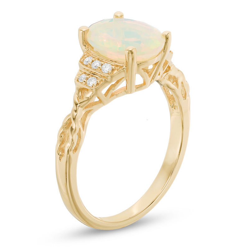 10k Gold Opal shops Diamond ring