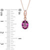 Thumbnail Image 1 of Oval Rhodolite Garnet and Diamond Accent Vintage-Style Pendant in 10K Rose Gold