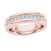 Thumbnail Image 1 of Men's 1/5 CT. T.W. Diamond Groove Wedding Band in 14K Rose Gold