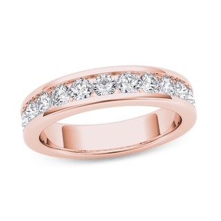MBV - Men's Outer Trio Diamonds Wedding Band in Tungsten Rose Gold