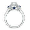 Thumbnail Image 2 of Vera Wang Love Collection 1-1/4 CT. T.W. Diamond and Blue Sapphire Frame Engagement Ring in 14K White Gold