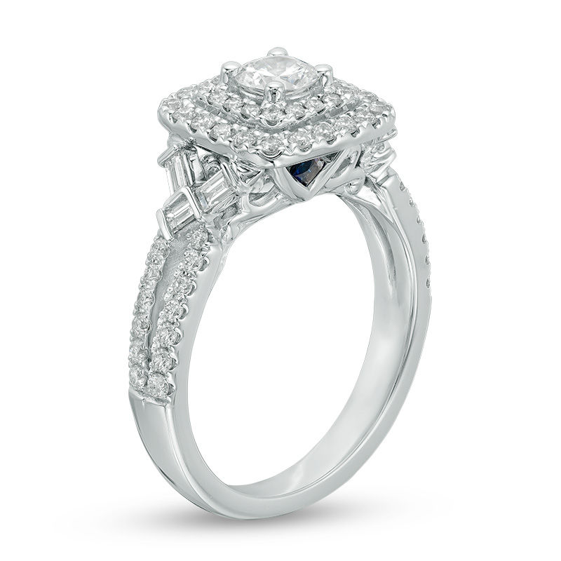 Main Image 2 of Vera Wang Love Collection 1 CT. T.W. Diamond Double Square Frame Engagement Ring in 14K White Gold