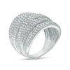 Thumbnail Image 2 of 1 CT. T.W. Diamond Multi-Row Stacked Ring in Sterling Silver