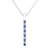 Thumbnail Image 0 of Line of Love™ Blue Sapphire and 1/10 CT. T.W. Diamond Alternating Pendant in 10K White Gold