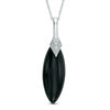 Thumbnail Image 1 of Elongated Onyx and Diamond Accent Pendant in Sterling Silver