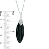 Thumbnail Image 2 of Elongated Onyx and Diamond Accent Pendant in Sterling Silver