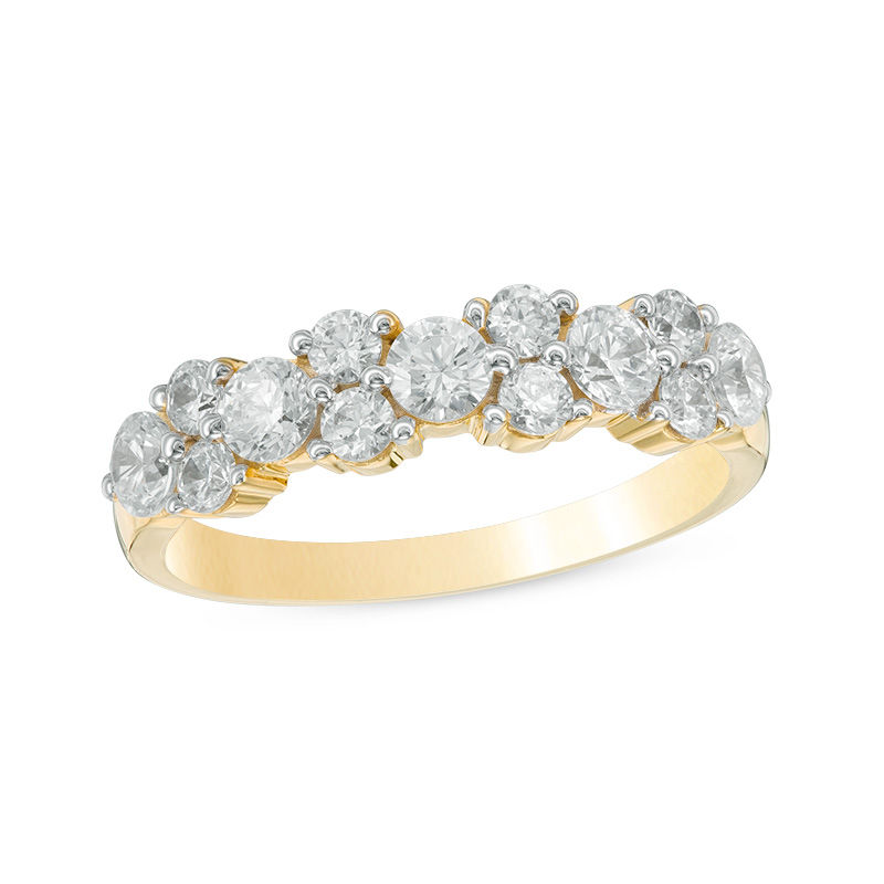 1 CT. T.W. Diamond Alternating Anniversary Band in 10K Gold | Zales Outlet