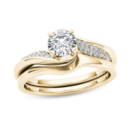 5/8 CT. T.W. Diamond Twist Bypass Bridal Set in 14K Gold