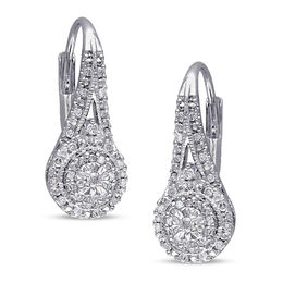 1/4 CT. T.W. Composite Diamond Vintage-Style Drop Earrings in Sterling Silver