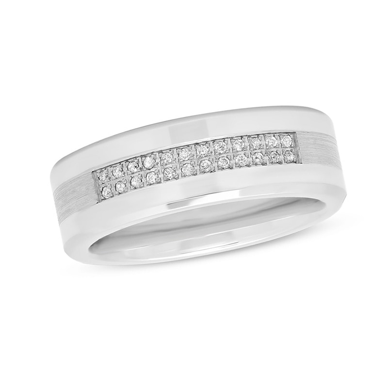 2 Carat Ten Stone Double Row Shared Prong Wedding Band