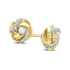 Thumbnail Image 1 of 1/8 CT. T.W. Diamond Love Knot Stud Earrings in 10K Gold