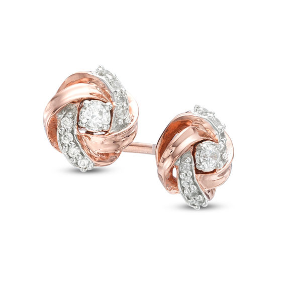 diamond rose earrings