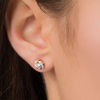 Thumbnail Image 3 of 1/8 CT. T.W. Diamond Love Knot Stud Earrings in 10K Rose Gold