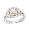 Thumbnail Image 0 of Vera Wang Love Collection 1-1/5 CT. T.W Diamond Double Frame Engagement Ring in 14K Two-Toned Gold