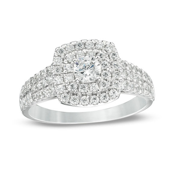 multi row diamond engagement ring