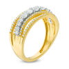 Thumbnail Image 2 of 3/4 CT. T.W. Diamond Multi-Row Crossover Band in 14K Gold