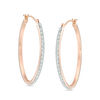 Thumbnail Image 1 of Diamond Fascination™ Oval Hoop Earrings in 14K Rose Gold