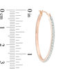 Thumbnail Image 2 of Diamond Fascination™ Oval Hoop Earrings in 14K Rose Gold