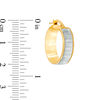 Thumbnail Image 2 of Made in Italy Glitter Enamel Striped Hoop Earrings in 14K Gold