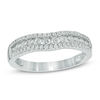 Thumbnail Image 1 of 1/2 CT. T.W. Diamond Triple Row Contour Wedding Band in 10K White Gold