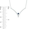 Thumbnail Image 4 of Vera Wang Love Collection 1/5 CT. T.W. Diamond and Blue Sapphire Chevron Necklace in Sterling Silver