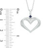 Thumbnail Image 2 of The Kindred Heart from Vera Wang Love Collection Diamond Accent and Blue Sapphire Pendant in Sterling Silver