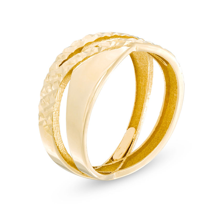Made in Italy Diamond-Cut Crossover Ring in 14K Gold | Zales Outlet