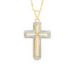 Thumbnail Image 1 of Made in Italy Diamond-Cut Cross Pendant in 14K Two-Tone Gold