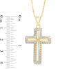 Thumbnail Image 2 of Made in Italy Diamond-Cut Cross Pendant in 14K Two-Tone Gold