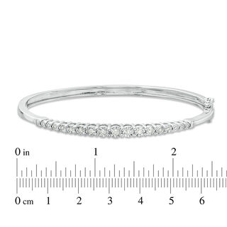 1/4 CT. T.W. Diamond Graduated Bangle in Sterling Silver | Zales Outlet