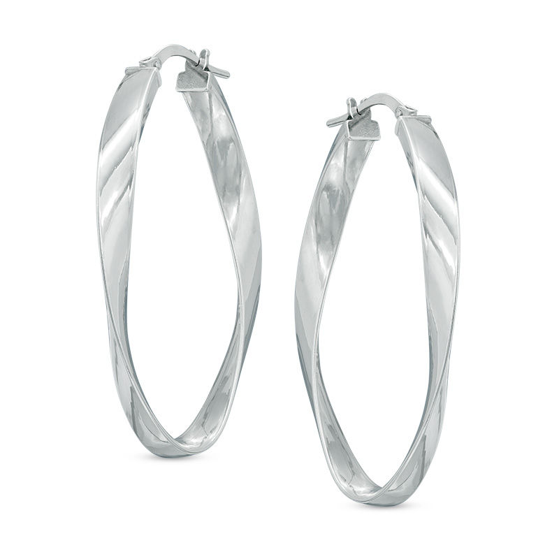 Zales 50mm Sterling Silver Hoop Earrings