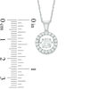 Thumbnail Image 2 of 6.5mm Lab-Created White Sapphire Circle Pendant in Sterling Silver