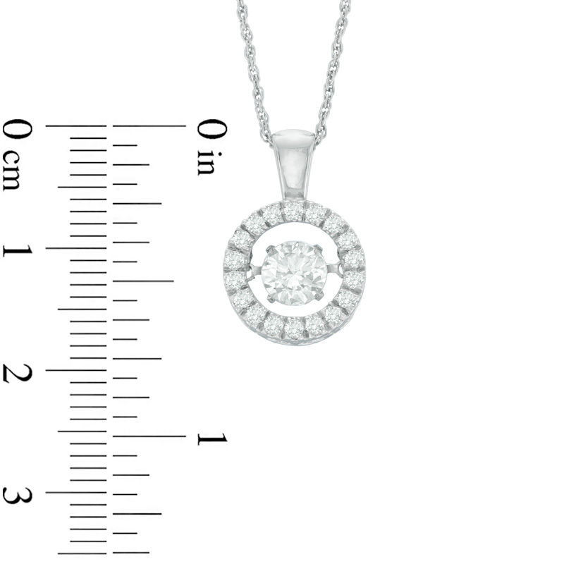 Main Image 2 of 6.5mm Lab-Created White Sapphire Circle Pendant in Sterling Silver