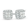 Thumbnail Image 0 of 1/4 CT. T.W. Quad Princess-Cut Diamond Frame Stud Earrings in 10K White Gold